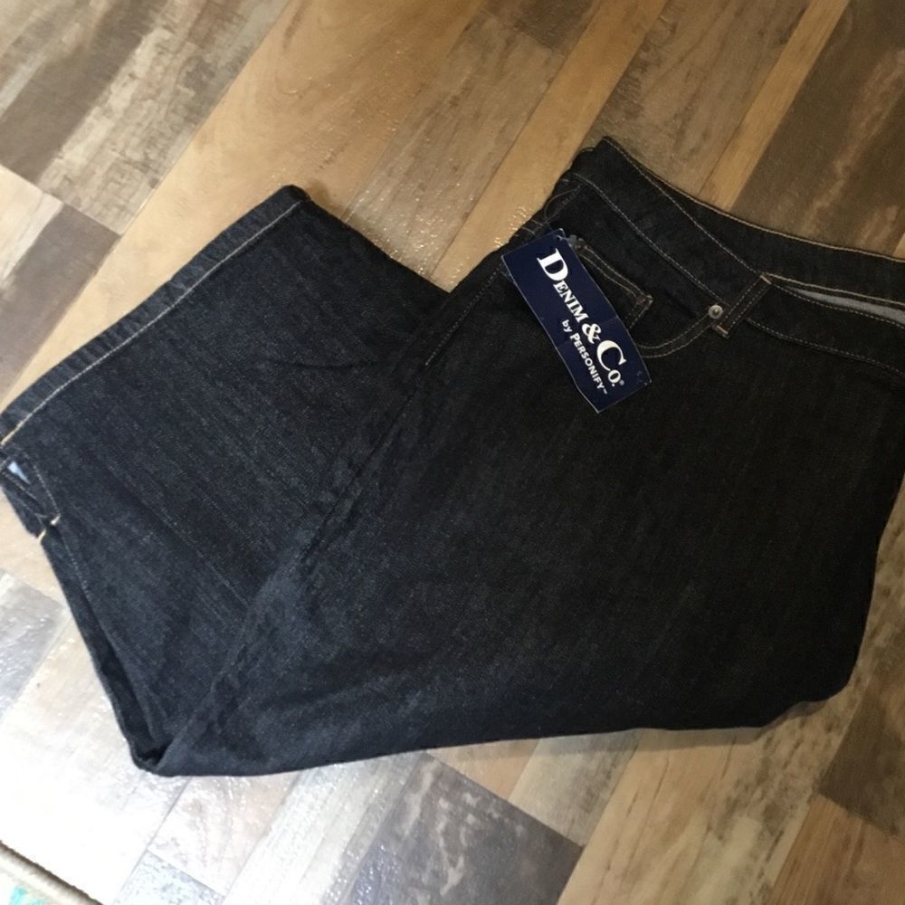 NWT Denim & Company Brand Black Stonewashed Denim Shorts Size 3X